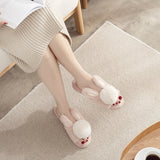 Winter Cartoon Indoor Thick-soled Warm Plush Cotton Shoes Rabbit Fleece Slippers