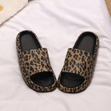 Leopard Print Slippers Women's Outdoor Wear Summer New Korean Style Fashion Shit Feeling Indoor Home Thick Bottom Couples Sandals