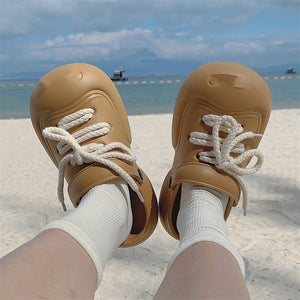 Summer Internet Celebrity Shit Feeling Platform Beach Shoes