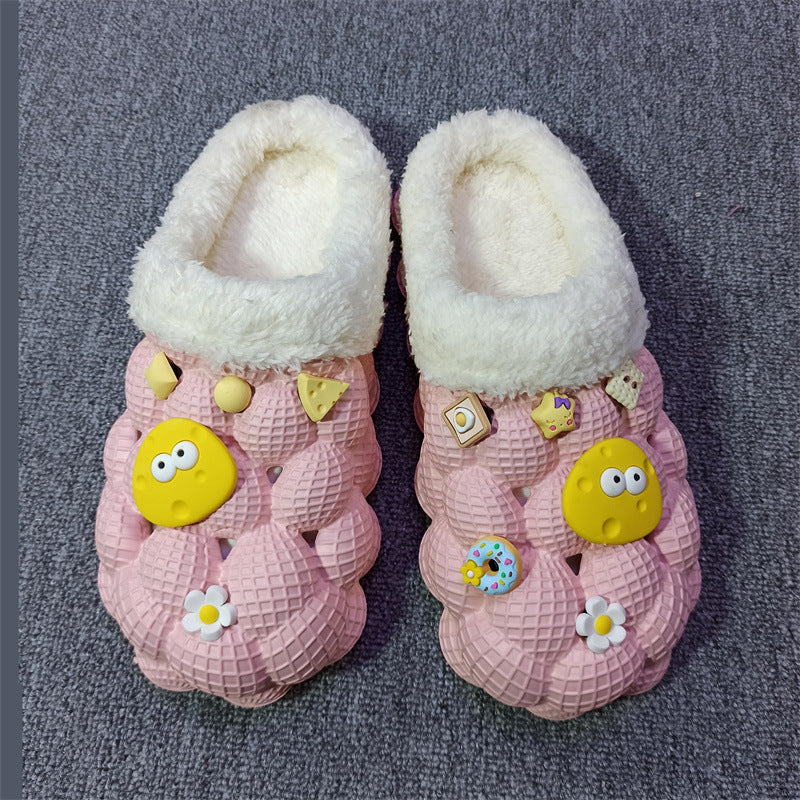 Men's And Women's Fashion Simple Lychee Bathroom Couple Non Slip Cotton Slippers