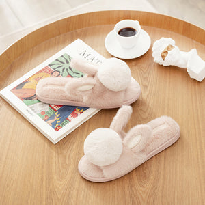 Winter Cartoon Indoor Thick-soled Warm Plush Cotton Shoes Rabbit Fleece Slippers