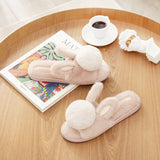 Winter Cartoon Indoor Thick-soled Warm Plush Cotton Shoes Rabbit Fleece Slippers