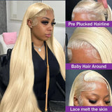 613 13x4 Lace Front Wig Human Hair 180 Density 30 Inch Blonde Wig Human Hair 613 HD Lace Frontal Wigs Human Hair Pre Plucked