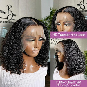 Links Short Bob Wigs Water Curly 13x4 13x6 HD Lace Front Human Hair For Women 220% Brazilian Deep Wave 5x5 Lace Closure Wig