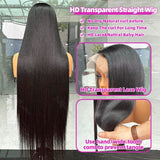 Bone Straight 13x4 Lace Front Human Hair 13x6 HD Transparent Lace Frontal Wigs 30 40 Inch 5x5 Glueless Closure Wig PrePlucked