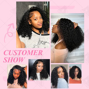 Curly Short Bob Human Hair Wigs 13x4 13X6 HD Lace Frontal Wig Brazilian Deep Wave 5x5 Closure Wig For Women Pre Plucked