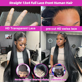 Bone Straight 13x4 Lace Front Human Hair 13x6 HD Transparent Lace Frontal Wigs 30 40 Inch 5x5 Glueless Closure Wig PrePlucked