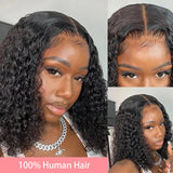 Brazilian Loose Deep Wave 13x4 Lace Frontal Human Hair Wigs 200% Transparent Water Curly Short Bob Wig Remy Wigs For Women