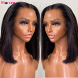 250% Density Straight Bob Wig Lace Front Human Hair Wigs For Women Transparent Full Lace Frontal Wig Human Hair Mureen Hair