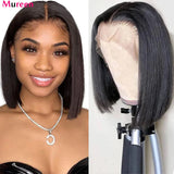 250% Density Straight Bob Wig Lace Front Human Hair Wigs For Women Transparent Full Lace Frontal Wig Human Hair Mureen Hair