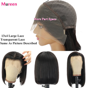 250% Density Straight Bob Wig Lace Front Human Hair Wigs For Women Transparent Full Lace Frontal Wig Human Hair Mureen Hair