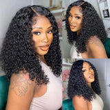 Brazilian Loose Deep Wave 13x4 Lace Frontal Human Hair Wigs 200% Transparent Water Curly Short Bob Wig Remy Wigs For Women