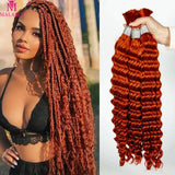 Malaika Color Deep Wave Bulk Human Hair for Braiding 4/27# No Weft Virgin Hair Curly Human Hair Extensions for Boho Braids