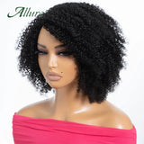 Brazilian Jerry Curly Human Hair Wigs For Women Dark Brown Colored Short Curly Hair Glueless Wig Afro Kinky Hair Wigs Allure