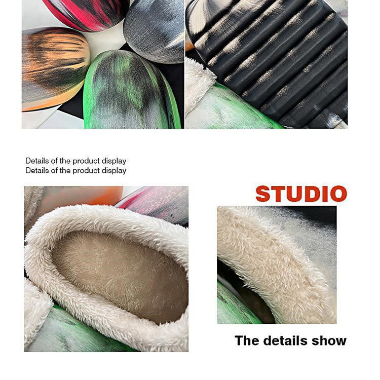 Waterproof Anti-skid Plush Couple's Cotton Shoes