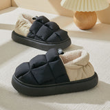 Simple Color Matching Twist Upper Surface Soft Home Wear Warm Couples Cotton Shoes
