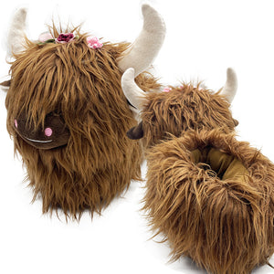 Wearing Flower Scottish Yak Plush Winter Cotton Shoes