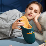 Winter Household Non-slip Plus Velvet Faux Leather Cotton Slippers